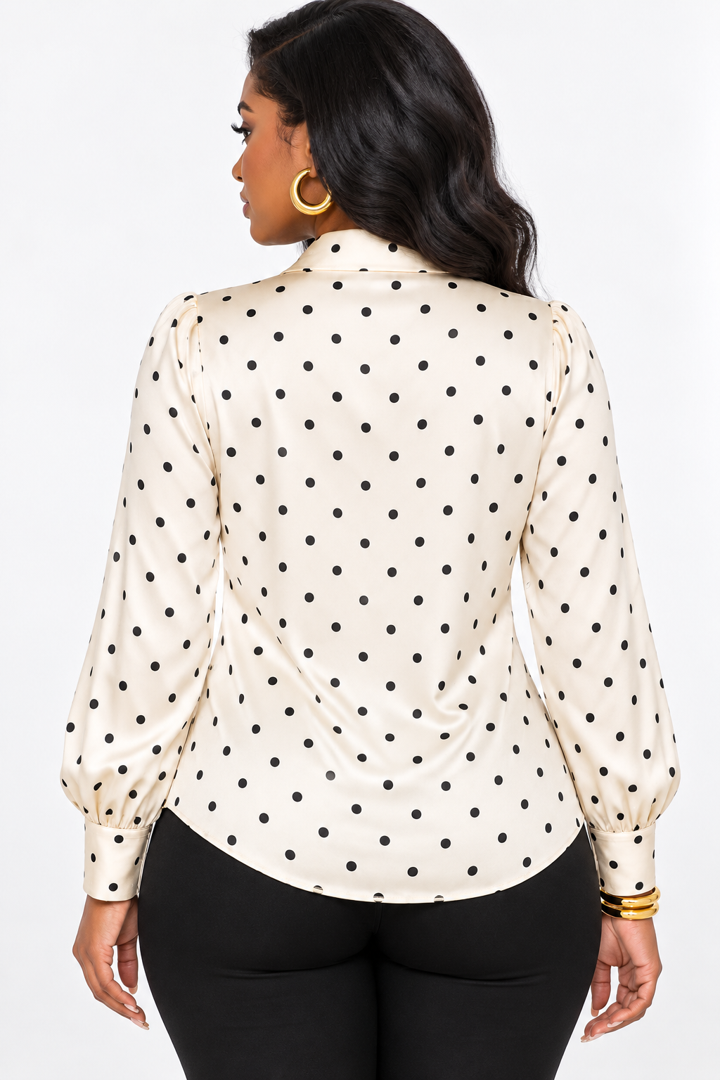 THE SOFT LIFE SATIN POLKA DOT SHIRT