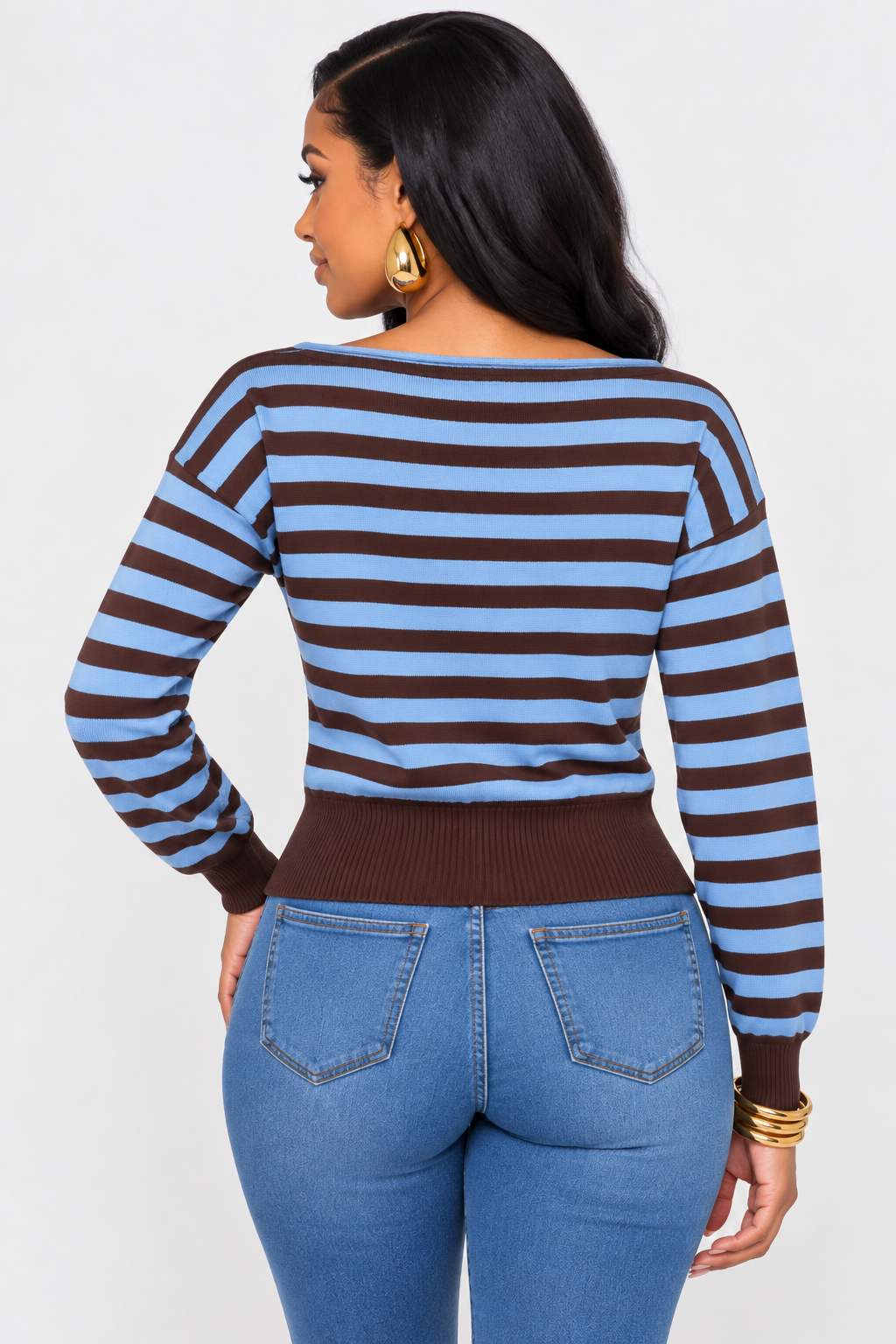 JUST A STRIPE GIRL SWEATER TOP