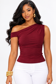DON'T  OVERTHINK RUCHED TOP