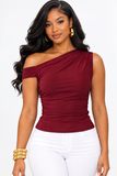 DON'T  OVERTHINK RUCHED TOP