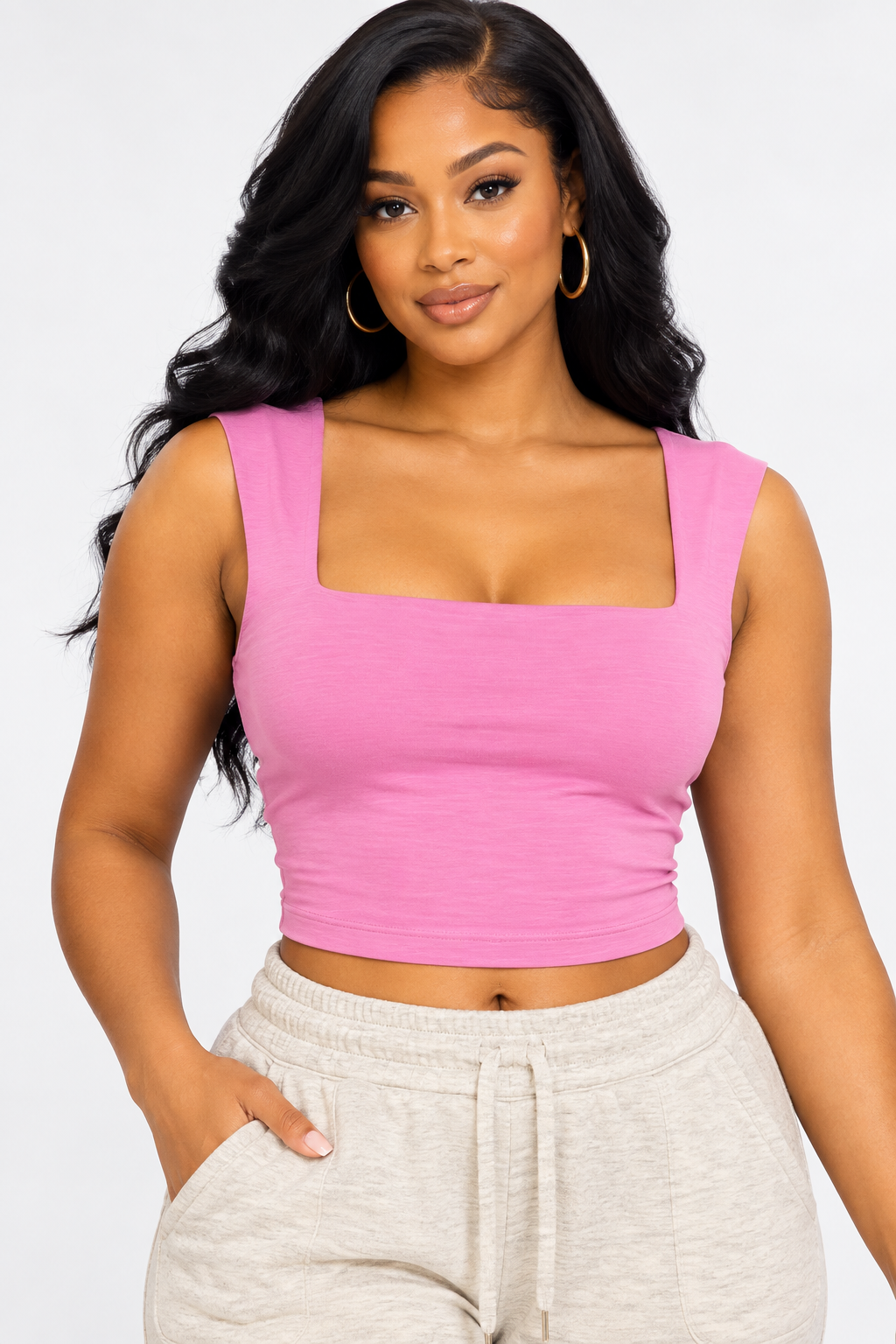 CASUAL FIT CROPPED TANK TOP