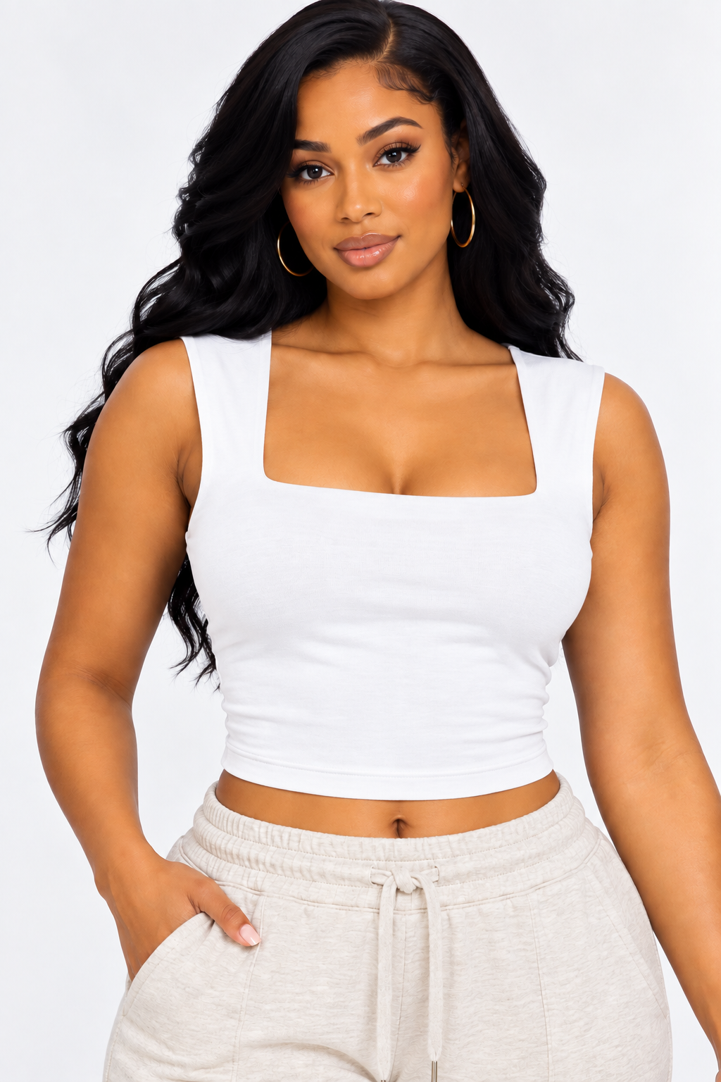 CASUAL FIT CROPPED TANK TOP