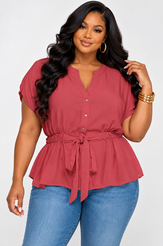 WAIST NO TIME BLOUSE PLUS