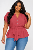 WAIST NO TIME BLOUSE PLUS