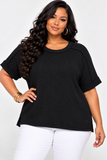 EASY WEEKEND RIBBED TEE PLUS