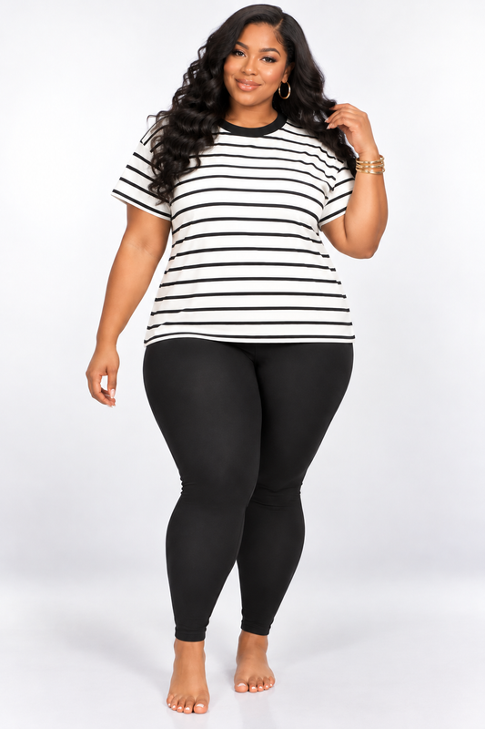 COUNT ON ME STRIPE LEGGINGS SET PLUS