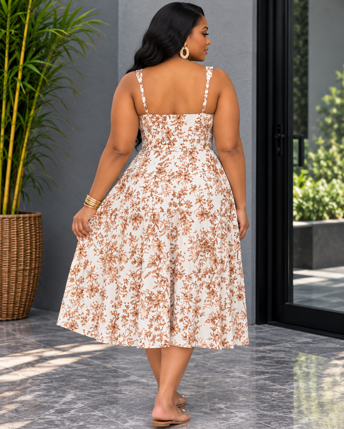 ALWAYS DELICATE FLORAL MIDI DRESS PLUS