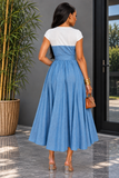 HALFWAY THERE DENIM SHIRT MIDI DRESS