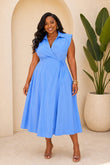 KEEP IT CORDIAL WRAP MIDI DRESS PLUS