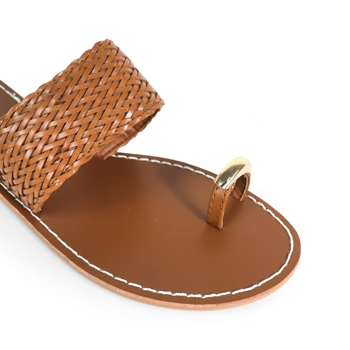 MARCIE TOE RING SANDALS - BROWN