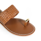 MARCIE TOE RING SANDALS - BROWN