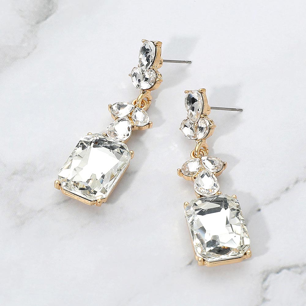 Geometric Rectangle Drop Evening Earrings GRAND BAZAAR
