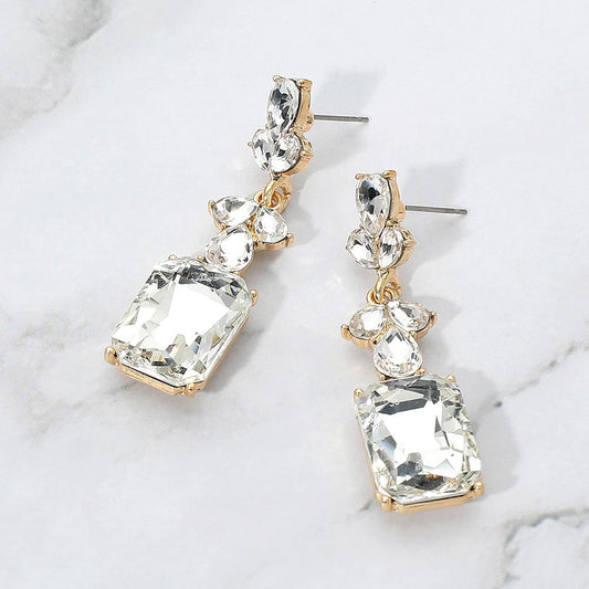 Geometric Rectangle Drop Evening Earrings GRAND BAZAAR