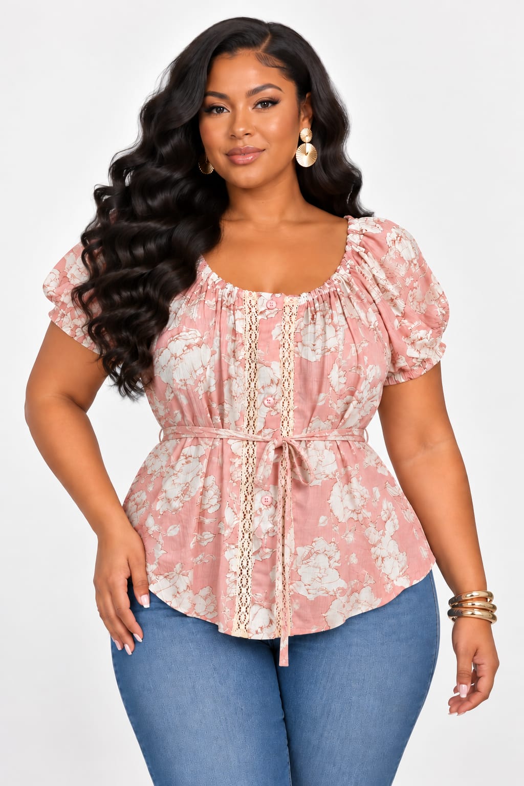 BLUSH BLOOM BLOUSE PLUS
