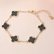 Gold Dipped Quatrefoil Link Chain Bracelet GRAND BAZAAR