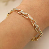 CZ Stone Paved Modern Link Bracelet GRAND BAZAAR