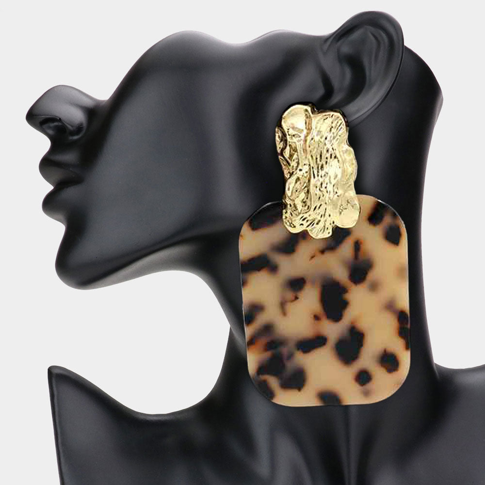 Oversized Patterned Doorknocker Earrings GRAND BAZAAR