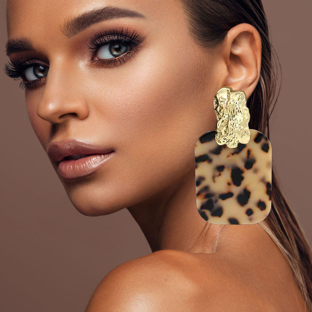 Oversized Patterned Doorknocker Earrings GRAND BAZAAR