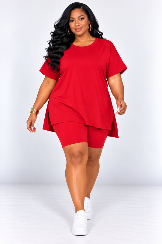 DAILY ROUTINE BIKER SHORTS SET PLUS