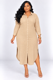 ELEANOR LINEN SHIRT MIDI DRESS PLUS