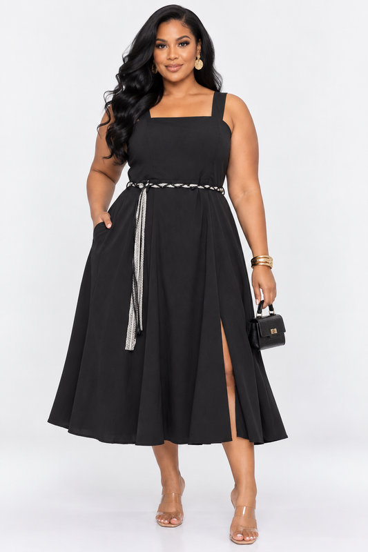 HAVANNA EFFORTLESS A-LINE MIDI DRESS PLUS
