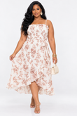 ROSE GARDEN HIGH LOW MIDI DRESS PLUS