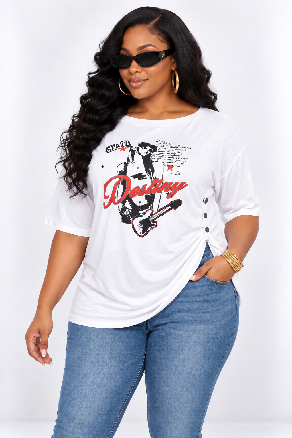 THE VINTAGE DESTINY GRAPHIC KNOT TEE PLUS