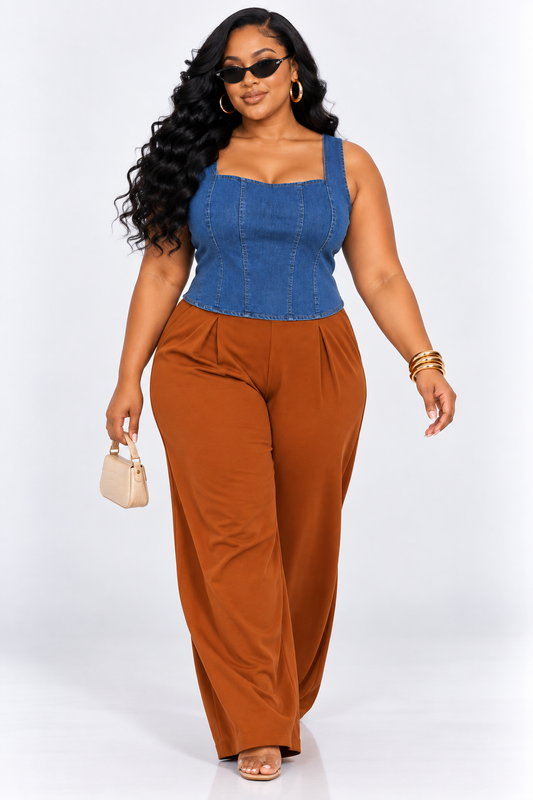 LOUNGE LUXE WIDE LEG PANTS PLUS