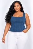WILLING TO WAIT DENIM CORSET TOP PLUS