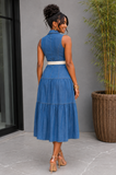 LIFE IN DENIM MIDI DRESS