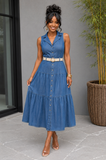LIFE IN DENIM MIDI DRESS