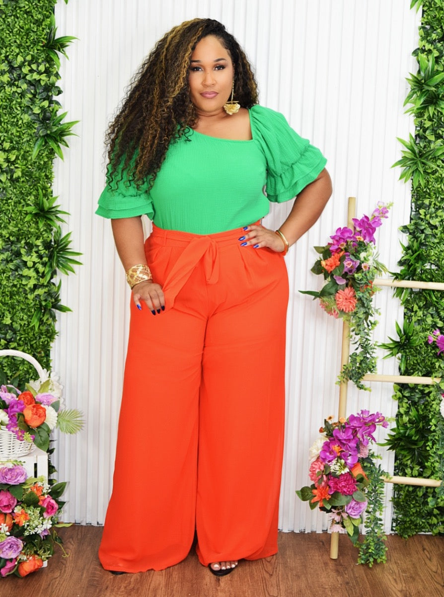 MEET AT SUNSET PALAZZO PANTS PLUS