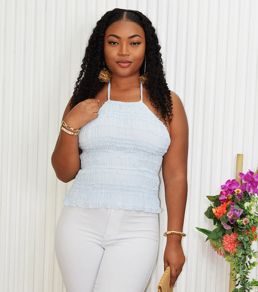 SWEET HEART LUXE HALTER TOP