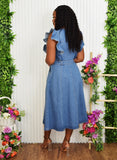 SIMPLY FLAWLESS DENIM MIDI DRESS