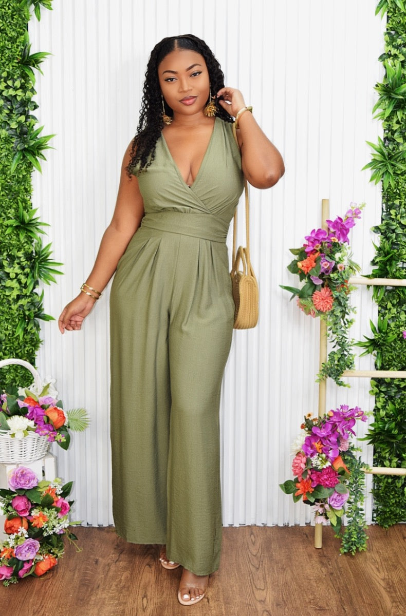 EFFORTLESS MUSE LINEN JUMPSUIT GRAND BAZAAR