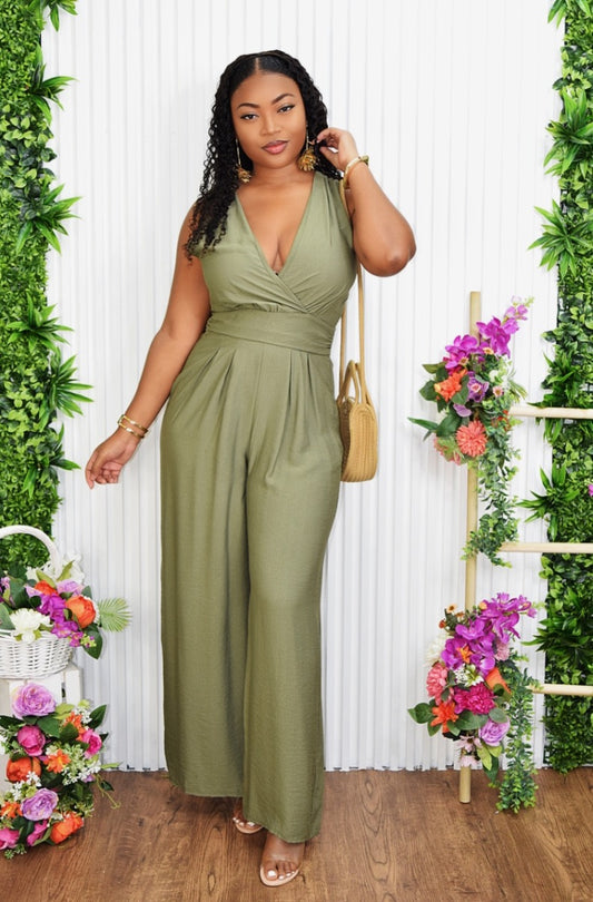 EFFORTLESS MUSE LINEN JUMPSUIT GRAND BAZAAR