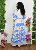 ELEGANT BOHEMIAN PRINT FLOWY MAXI DRESS