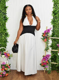 SO POLISHED HALTER MAXI DRESS