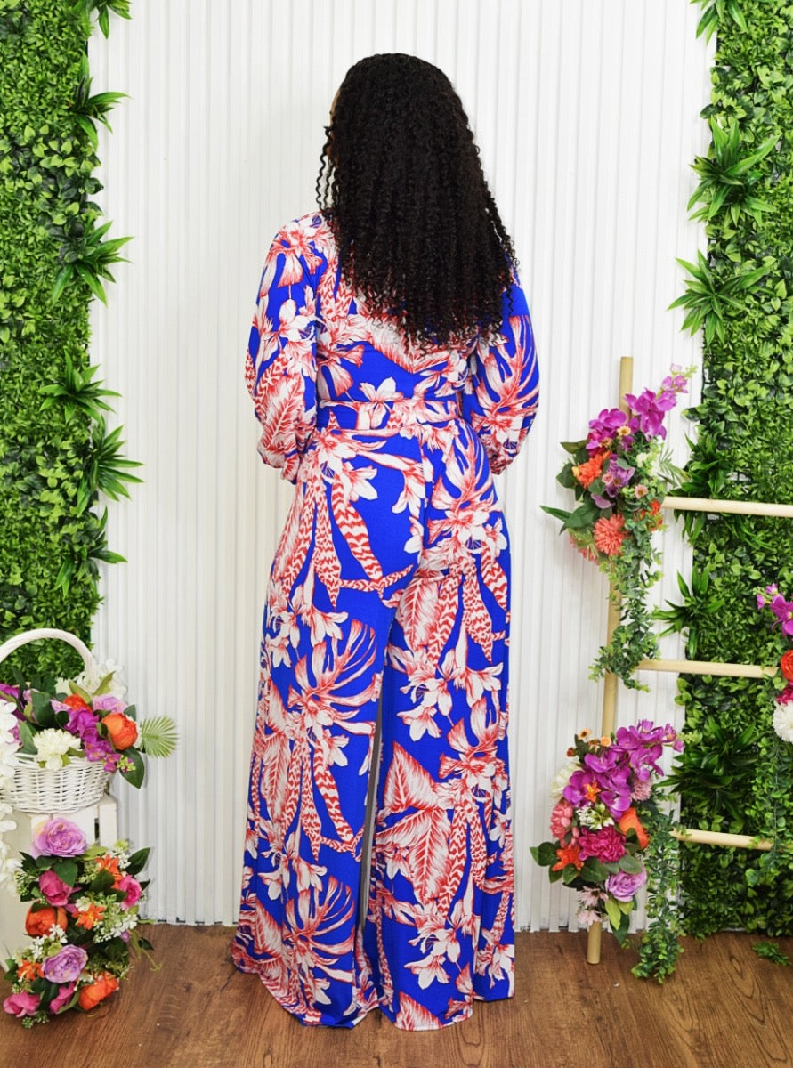 KELI ABSTRACT LONG SLEEVE JUMPSUIT