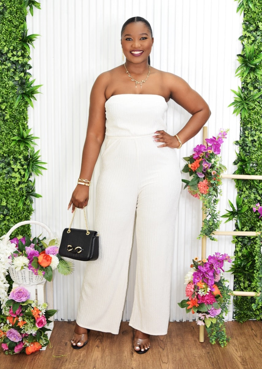 CHELSEA TEXTURED TUBE JUMPSUIT