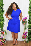 GLORIA TIE FRONT MIDI DRESS PLUS