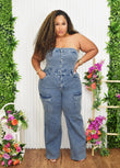 SHE'S A CLASSIC DENIM JUMPSUIT PLUS