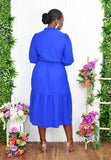SOFT AND DELICATE LONG SLEEVE MIDI DRESS