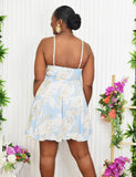 SEASIDE LEAF PRINT MINI DRESS GRAND BAZAAR