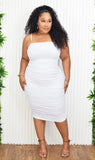 NO RULES RUCHED MIDI DRESS PLUS GRAND BAZAAR