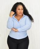 SIGNATURE CHIC STRIPE SHIRT PLUS