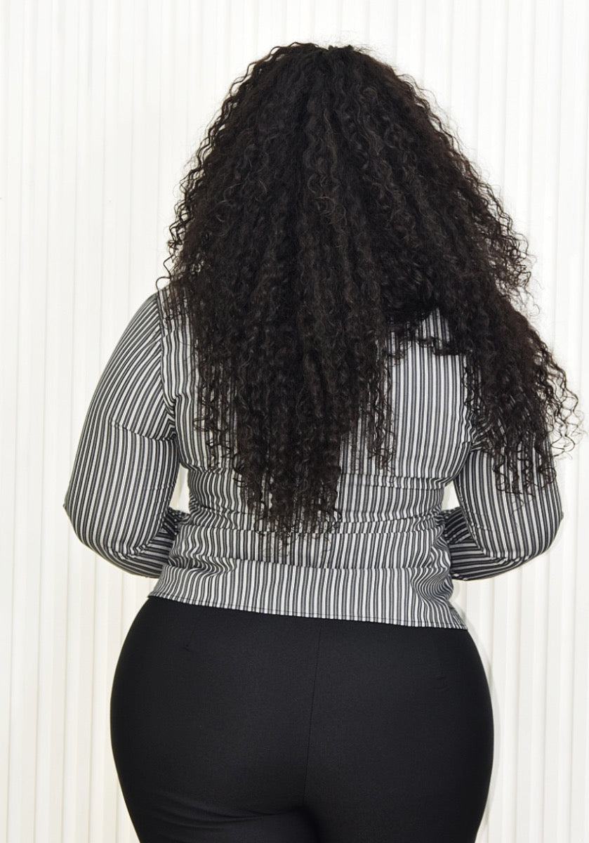 SIGNATURE CHIC STRIPE SHIRT PLUS