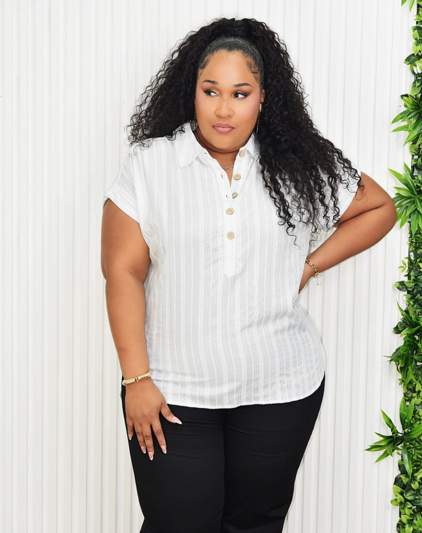 STAY IN LINE POPLIN SHIRT PLUS