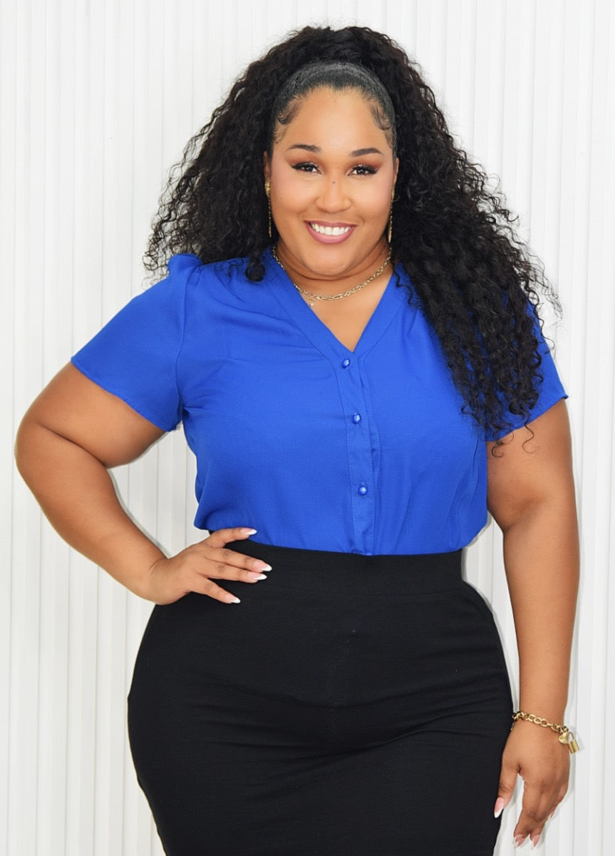 DAWN BUTTON DOWN TOP PLUS