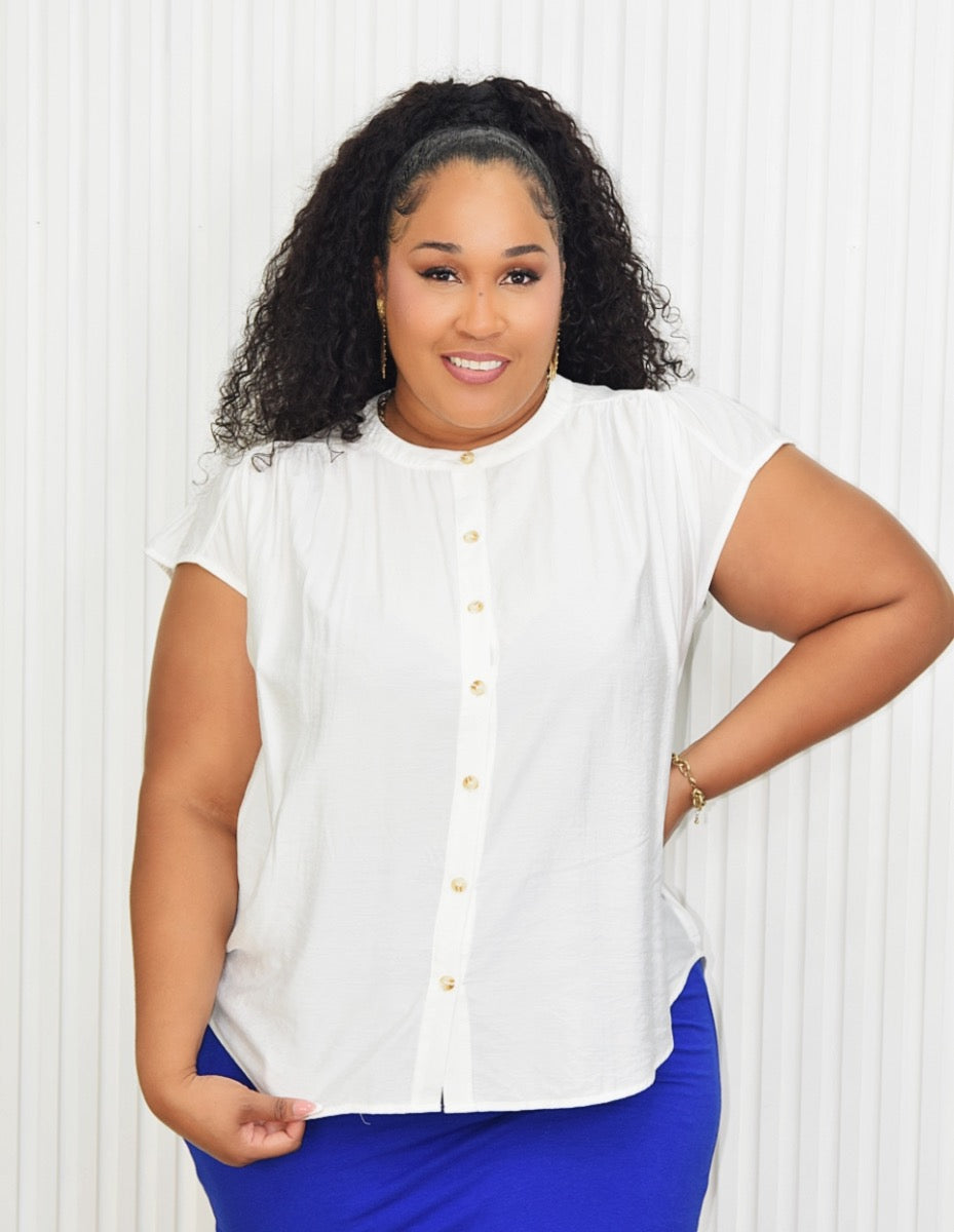 URBAN GRACE BUTTON DOWN TOP PLUS